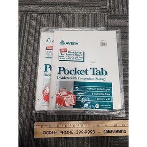 (2) 1996 Avery Pocket Divider New In Package.